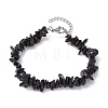 Natural Obsidian Chips Beaded Bracelet X-BJEW-JB09686-04-1