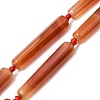 Natural Dyed & Heated Red Agate Beads Strands G-T151-A02-01A-2