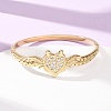 Halloween 304 Stainless Steel Crystal Rhinestone Heart Bat Open Hinged Bangles for Women SA-CBA7A40-06G-1