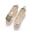 Brass Micro Pave Cubic Zirconia Links ZIRC-L077-002-G-NF-2