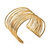 304 Stainless Steel Multi Line Cuff Bangles BJEW-E079-01G-3