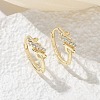 Brass Clear Cubic Zirconia Hoop Earrings EJEW-Q014-14G-1