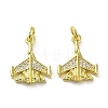 Rack Plating Brass Micro Pave Clear Cubic Zirconia Pendants KK-O017-03G-1