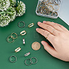 Unicraftale 40Pcs 4 Style 201 Stainless Steel Plain Band Adjustable Rings for Women STAS-UN0037-14-2