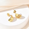 304 Stainless Steel Chunky Ribbed Stud Earrings for Women EJEW-K333-26G-3