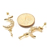 Moon Brass Micro Pave Clear Cubic Zirconia Dangle Stud Earrings EJEW-C126-10G-4