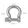 304 Stainless Steel D-Ring Anchor Shackle Clasps STAS-P198-10-3