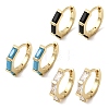 Brass Pave Cubic Zirconia Hoop Earrings EJEW-G471-09G-2