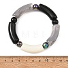 2Pcs 2 Styles Opaque Acrylic Tube Beaded Stretch Bracelet Sets BJEW-JB14453-5