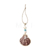 Electroplate Sea Shell Pendant Decorations HJEW-JM04567-3