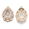 Brass Micro Pave Cubic Zirconia Pendants KK-R111-005-B01-2