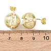 Round Brass Stud Earrings EJEW-D351-01G-3