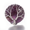 Adjustable Natural Amethyst Finger Rings RJEW-L090-A11-2