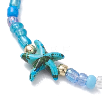 6Pcs Synthetic Turquoise & Non-magnetic Hematite Beads Stretch Bracelets BJEW-JB13432-1