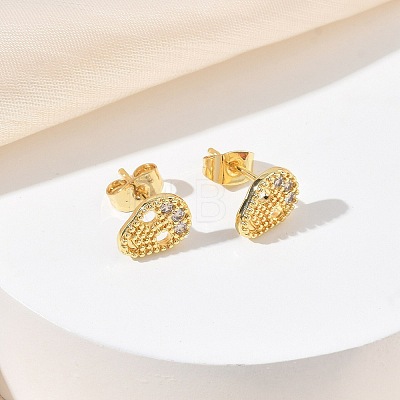Halloween Brass & Crystal Rhinestone Stud Earrings for Women EJEW-G464-04G-04-1