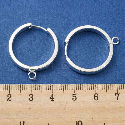 201 Stainless Steel Huggie Hoop Earrings Findings STAS-A167-01W-S-1