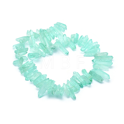 Electroplated Natural Quartz Crystal Beads Strands G-P368-07A-1