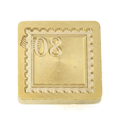 Number 08  Wax Seal Brass Stamp Heads AJEW-I067-B01-1