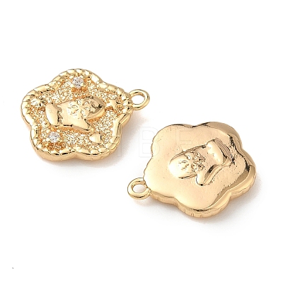 Christmas Brass Micro Pave Clear Cubic Zirconia Pendants KK-A280-03E-G-1