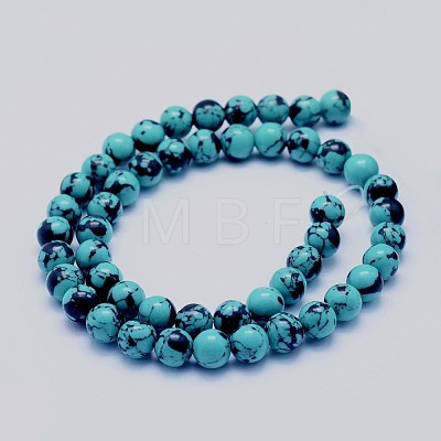 Synthetic Turquoise Beads Strands G-F531-8mm-J01-1