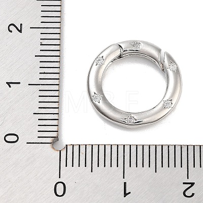 Brass Micro Pave Clear Cubic Zirconia Spring Gate Rings X-KK-M293-54P-1