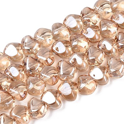 Electroplate Transparent Glass Beads Strands EGLA-Q133-01A-01-1