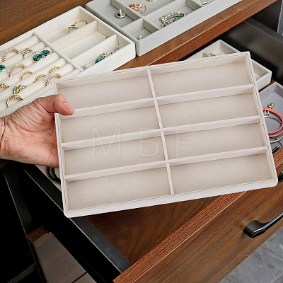 8 Grids Rectangle MDF Covered with Velvet Glasses Organizer Trays ODIS-SP0002-21A-1