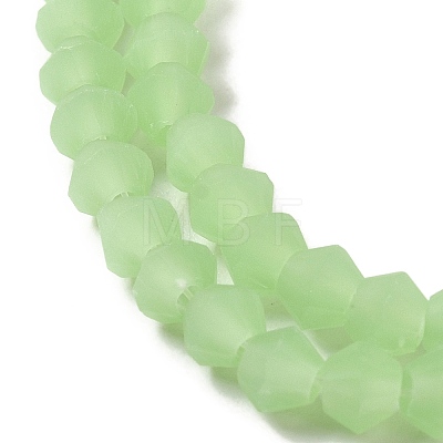 Imitation Jade Frosted Glass Bead Strands GLAA-F029-JM4mm-B01-1