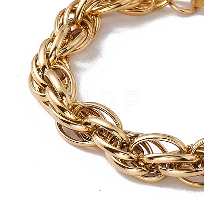 304 Stainless Steel Rope Chain Bracelet for Men Women BJEW-P284-09G-1