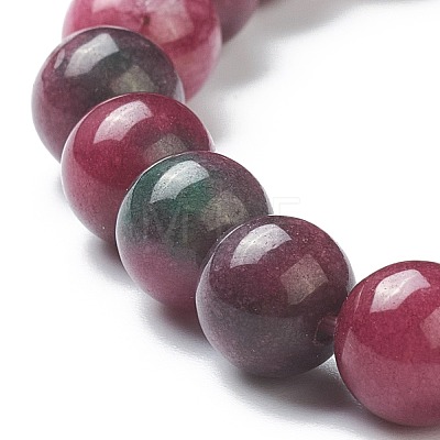 Dyed Natural Jade Beaded Stretch Bracelets BJEW-A117-C-04-1