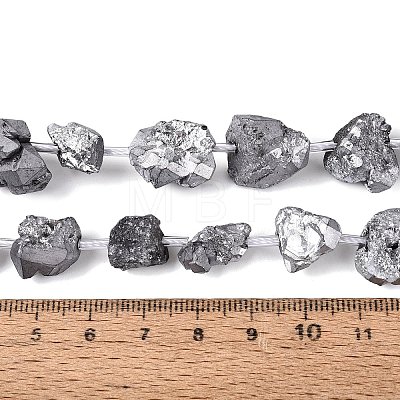 Electroplate Raw Rough Natural Amethyst Beads Strands G-Q610-06E-1