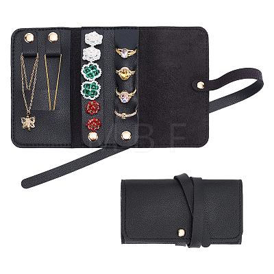 2Pcs PU Leather Jewelry Rolls for Rings Earrings Necklaces AJEW-FG0005-98A-1