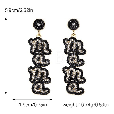 Mother's Day Alloy Rhinestone Dangle Stud Earrings WGC7371-04-1