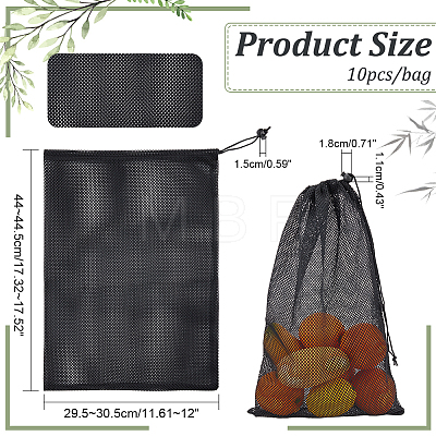  Polyester Mesh Drawstring Storage Bags ABAG-NB0002-01B-1