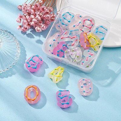20Pcs Transparent Frosted Acrylic Beads OACR-YW0001-59-1
