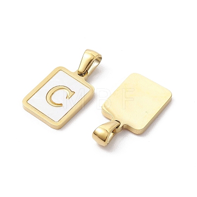 Ion Plating(IP) 304 Stainless Steel Pave Shell Pendants X-STAS-G327-01G-C-1