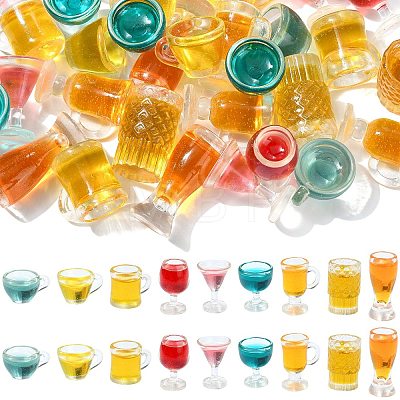 45Pcs 9 Styles Wine Transparent Resin Cabochons CRES-CJZ0009-02-1