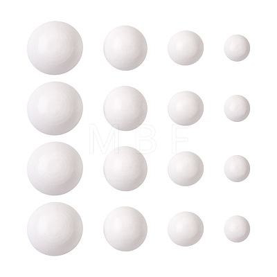 120Pcs 4 Styles Spray Painted White Wood Cabochons WOOD-TA0001-52-1