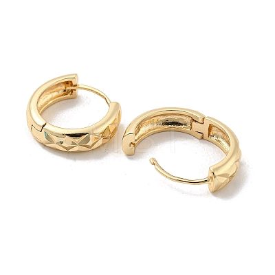 Brass Grooved Hoop Earrings EJEW-B035-43KCG-1