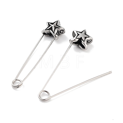 Star 316 Surgical Stainless Steel Safety Pin Hoop Earrings for Women EJEW-Z050-31A-AS-1