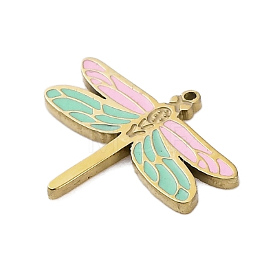 304 Stainless Steel Enamel Charms STAS-L022-488D-G-1