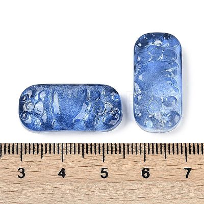 Spray Painted Transparent Glass Connector Charms X1-GLAA-H035-06D-1