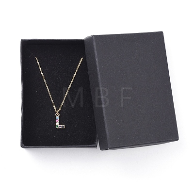 Letter Brass Micro Pave Cubic Zirconia Initial Pendants Necklaces NJEW-JN02585-11-1