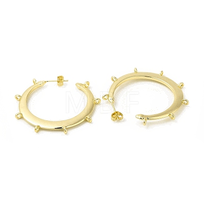 Brass Ring Stud Earring Findings KK-H440-02G-1