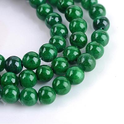 Natural Dyed Yellow Jade Gemstone Bead Strands G-R271-8mm-Y14-1