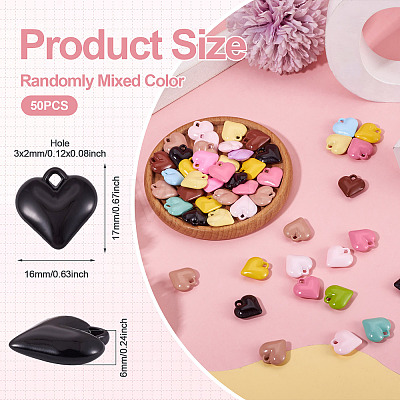 50Pcs Baking Paint Acrylic Pendants OACR-TA0004-83C-1