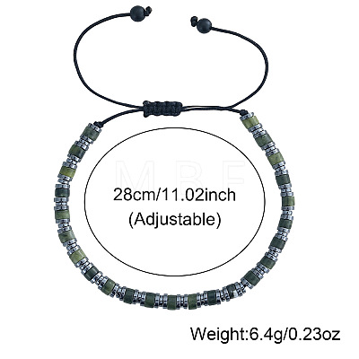 Glass & Natural Chinese Southern Jade Beads Braided Bead Bracelets SG8473-1
