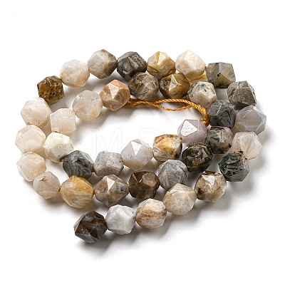 Natural Bamboo Leaf Agate Beads Strands G-NH0012-B02-02-1