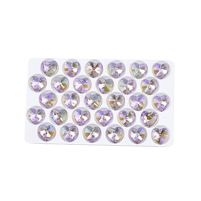 Electroplated Glass Charms EGLA-N006-061-1