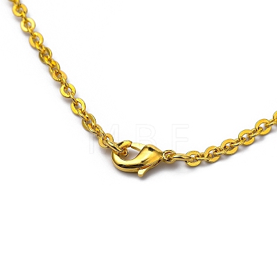 Brass Cable Chain Necklaces Making MAK-E662-19G-1